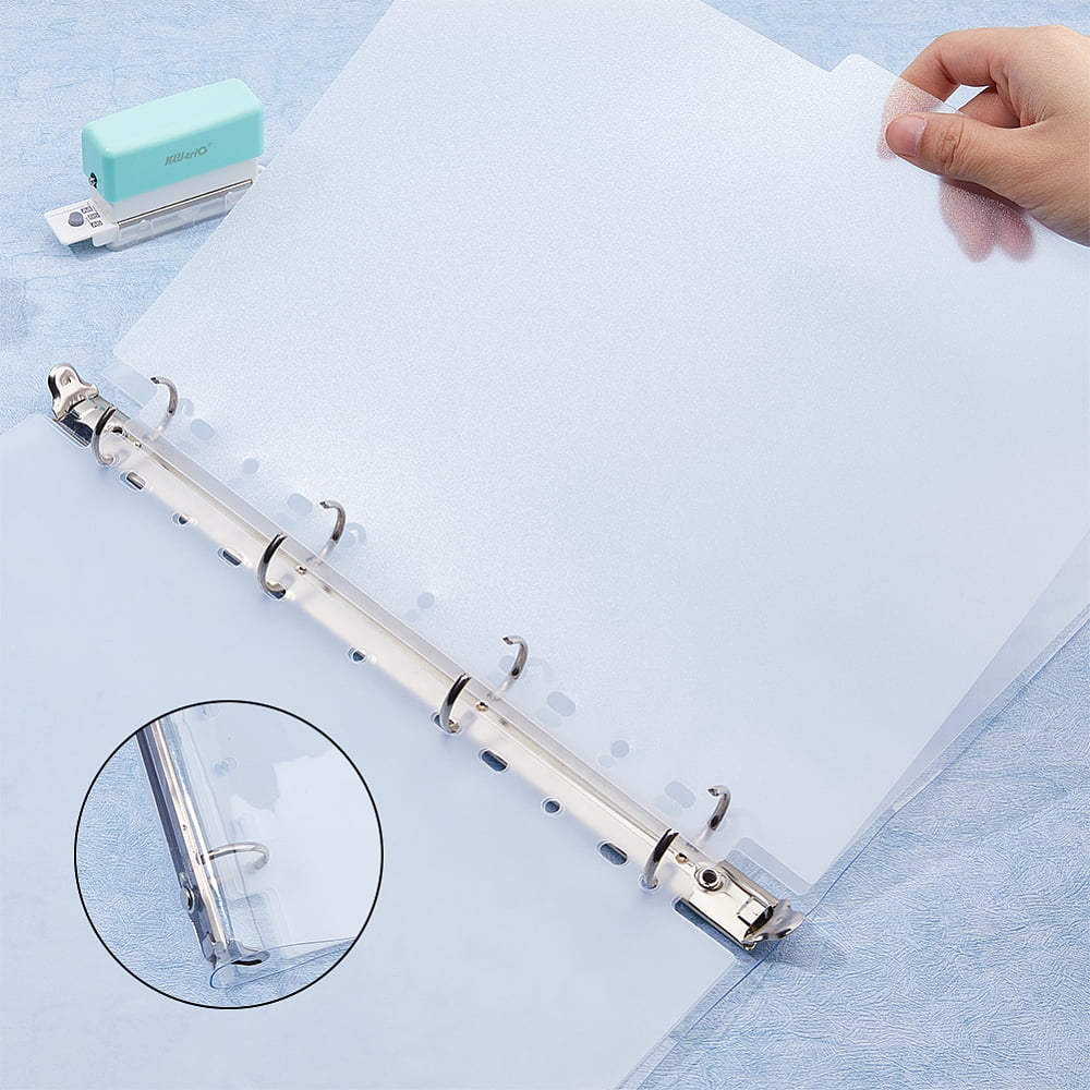 2 pc A4 6-Ring Transparent PP Plastic Binder Covers with Alloy Findings Rectangle Clear 315x265x30.5mm DIY