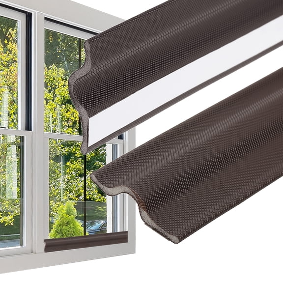 REGALWOVEN 20 Feet Window Weather Stripping Door Seal Self Adhesive PU Foam Weather Strip Brown