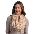 thumbnail image 2 of Chic Oversized Ruffle Knitted Infinity Scarf (Oatmeal Cream), 2 of 2