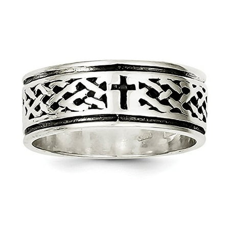 925 Sterling Silver Cross & Weave Design Ring, Size 11 MSRP $107
