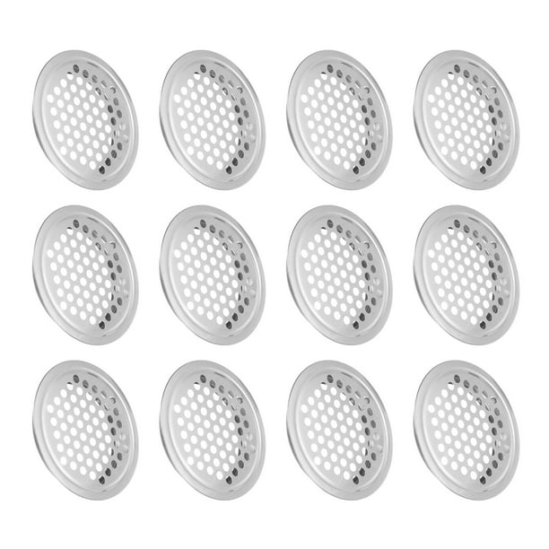 12 Piezas de Cubierta de Ventilación Circular Plana Soffit 50mm/2" Cubierta de Ventilación de Acero Inoxidable Tono Plateado