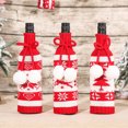 thumbnail image 2 of PIX-LINK Cubierta de botella de vino de árbol de Navidad de copo de nieve de alce de punto, mesa de fiesta de Navidad, caja de botella de cerveza Vinoteca, caja de decoración de botella de vino PIX-LINK adornos y suministros navideños, 2 of 2