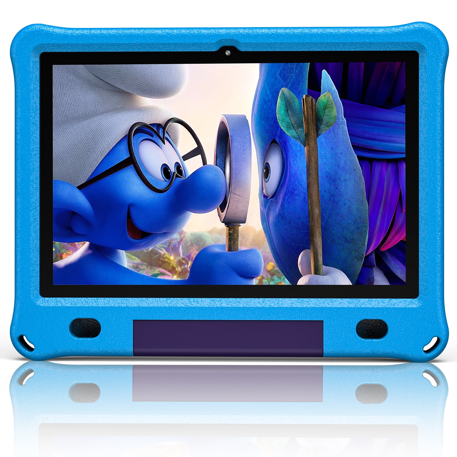 T&C 10.1 Inch Kids Tablet PC, IPS Screen + Capacitive Multi Touch, Powered by New Android 12- 3GB Ram + 64GB Rom- Blue Case