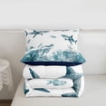 thumbnail image 5 of Erosebridal Watercolor Shark Turtle Twin Comforter Sets,Nautical Marine Animals Bedding Set For Men Women, Reversible 2 Pieces, 5 of 7