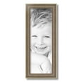 thumbnail image 2 of ArtToFrames 7" x 20" Aged White Gold Picture Frame, 7x20 inch Silver Wood Poster Frame (WOM-2036),  Pack, 2 of 7