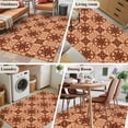thumbnail image 5 of Orange Brown Flowers Area Rugs 3'x5', Washable Small Throw Rugs for Living Room Bedroom, Farmhouse Retro Abstract Floral Indoor Outdoor Rug Non-Slip Low Pile Carpet Runner Reversible Floor Mats, 5 of 8