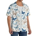thumbnail image 2 of Gukieu Butterfly Print Men's Short-sleeved Shirts, Button-down Pocket Shirts, T-shirts, Beach Vacation Travel Summer Clothing-Small, 2 of 5