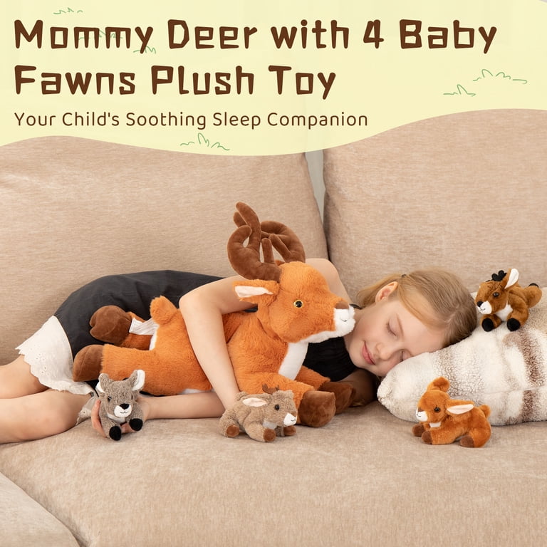 MaoGoLan 5-Piece Deer Plush Set with Mommy and Baby Fawns photo 7