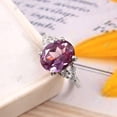 thumbnail image 2 of 925 Silver Ring For Women Alexandrite Engagement Ring Cluster Ring Promise Ring Diamond halo statement ring,June birthstone Anniversary Gift, 2 of 2
