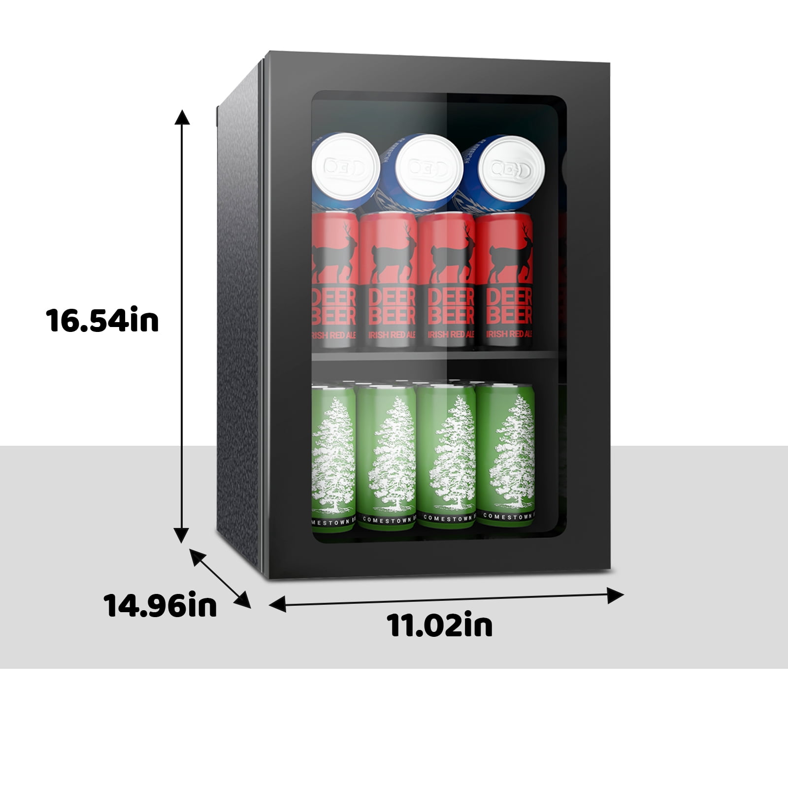 Dimedeal 0.9 Cu.Ft Beverage Refrigerator, 24 Cans Mini Fridge, Compact Drink Cooler for Office, Dorm, Bar