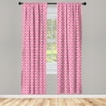 thumbnail image 4 of Ambesonne Abstract Geometry Window Curtains, Feminine Motifs, Each 28" W x 95" L, Pale Eggshell Hot Pink, 4 of 4