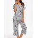 thumbnail image 4 of Conjuntos de pijama para mujer con pantalones capri, 4 of 7