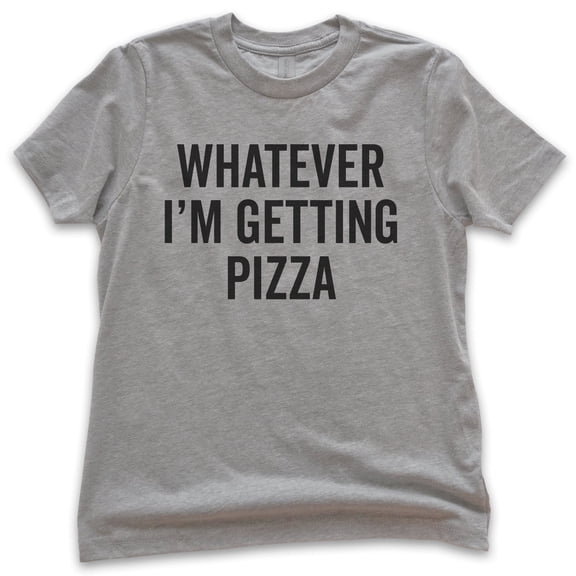 Kids Whatever I'm Getting Pizza T-Shirt, Youth Kids Boy Girl T-Shirt, Pizza Shirt, Funny Food Shirt, Dark Heather Gray, Medium