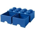 thumbnail image 3 of LEGO Storage Brick 8 (2 Drawers) - Bright Blue, 3 of 6