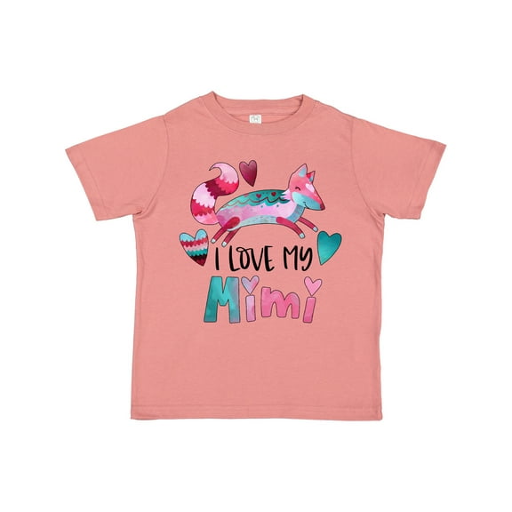Inktastic I Love My Mimi Pink and Blue Fox with Hearts Boys or Girls Toddler T-Shirt