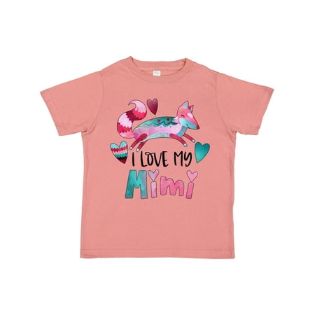 

Inktastic I Love My Mimi Pink and Blue Fox with Hearts Boys or Girls Toddler T-Shirt