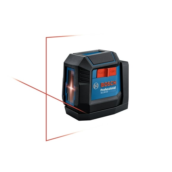 BOSCH GLL50-20 50 Ft Self-Leveling Cross-Line Laser, Includes Integrated Magnetic Mount & 2 AA Batteries