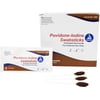 Dynarex Povidone Iodine Swabsticks 10% Povidone Iodine Solution 3 Ct 25 Pack | Brown Swabstick Packaged Individually | Iodine Swabs Antiseptic for Wounds | First Aid Swabs Iodine Wound Cleaner