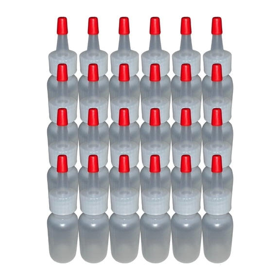 Plastic Boston Round Bottles With Yorker Caps LDPE Squeeze Bottles Dispense 1 oz 25PCK Perfect Crafts Baking Cooking Design Bottle