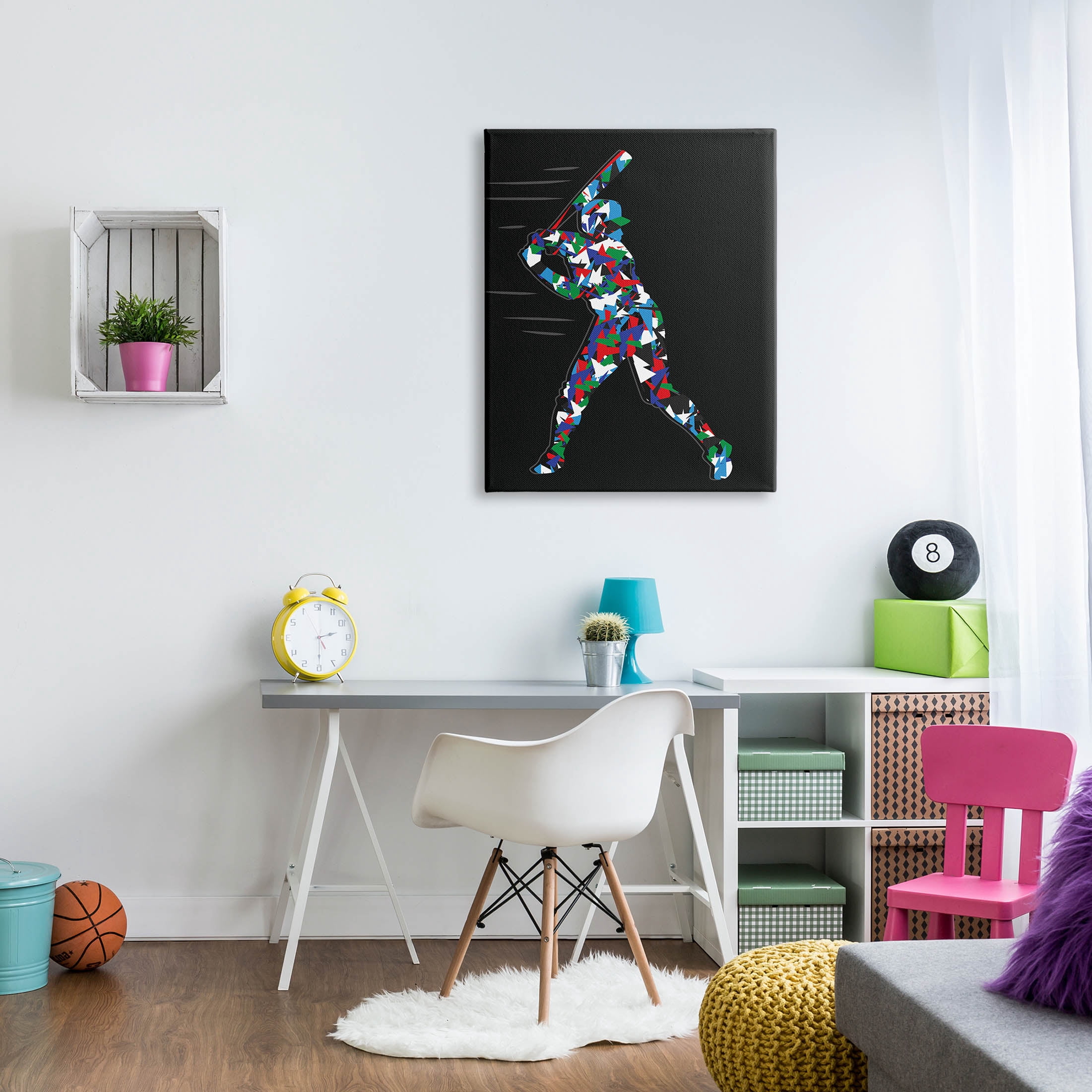 Stupell Industries Baseball Player Abstract Swing Graphic Art Gallery Wrapped Canvas Print Wall Art, Design by Arrolynn Weiderhold