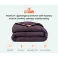 thumbnail image 3 of Super King Plus Comforter Solid Plum 300 GSM Plush Siliconized Microfiber Fill Duvet Insert With 1000 Thread Count Egyptian Cotton Shell Fluffy Soft with Premium Piping & Matching Pillowcases, 3 of 8