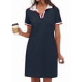 thumbnail image 4 of Po-Lo Dresses for Women Short Sleeve Tennis Golf Dress V Neck Summer Casual Dress with Pocket Black L, 4 of 6