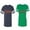 Men Navy / Women Green, variant on Red Green King Queen Unisex Couple Matching Cotton Jersey style T-Shirt Contrasting stripes on sleeves (Men Navy / Women Black) (Men S / Women S)