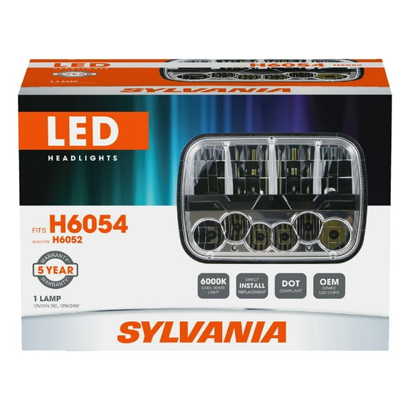Sylvania LED Sealed Beam Headlight - H6054SL.BX - Fits H6054 & H6052 - Bright, Durable, Energy-Efficient Automotive Headlight - 1 Lamp Per Box