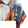 thumbnail image 4 of Fall Orange Blue Table Cloth Waterproof Tablecloths, Thanksgiving Floral Botanical Retro Tablecloth Dining Table Cover for Kitchen Party Tabletop Outdoor, Rectangle Tablecloth 52x70 Inch, 4 of 9