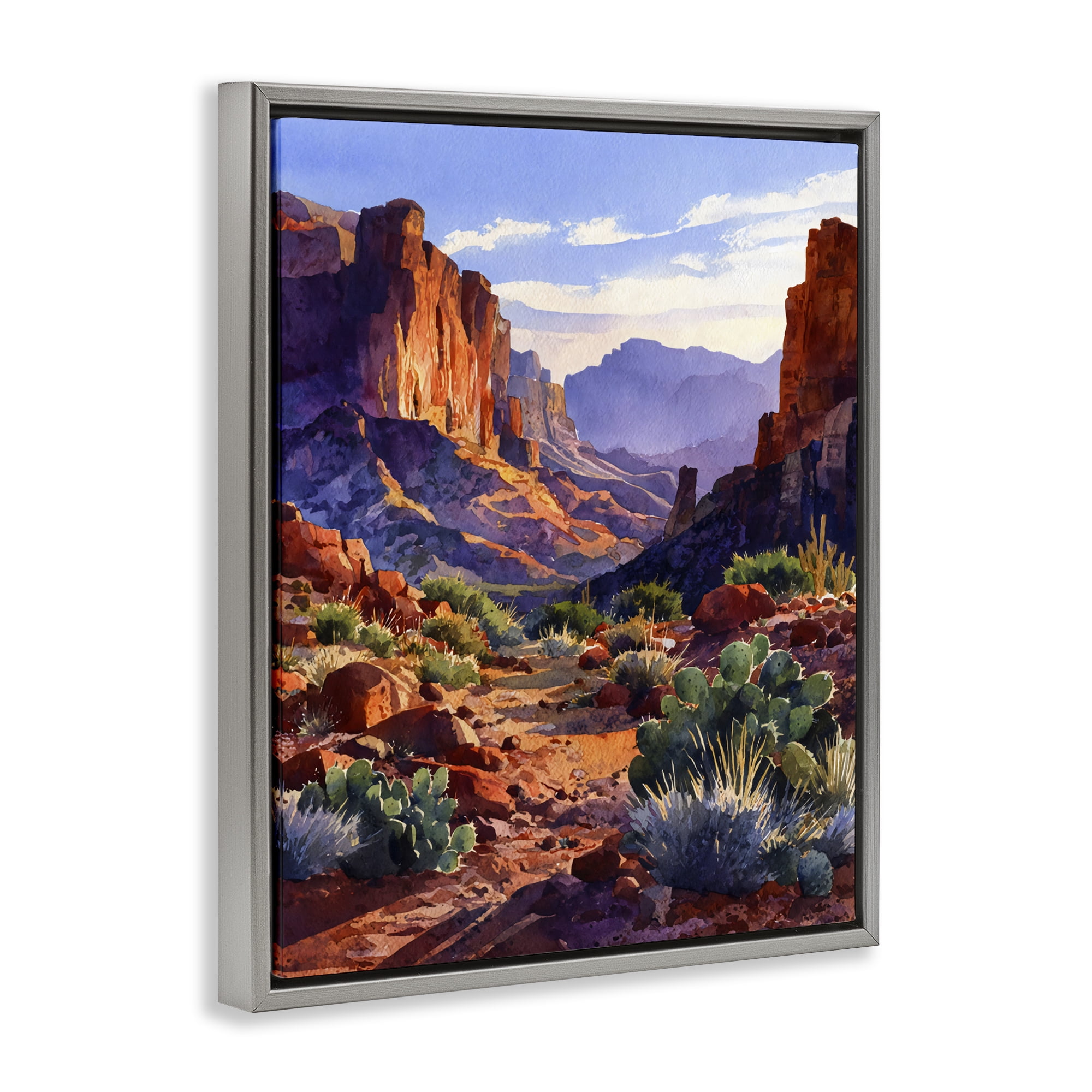 Stupell Industries Western Colors Earthy Desert Gray Framed Floater Canvas Wall Art, design by Franklyn Gregory