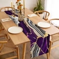 thumbnail image 3 of Purple Marble Table Runner - 60 Inch Long, Kitchen Dining Table Runner Dresser Scarves, Grey Gold Texture Vintage Farmhouse Art Farmhouse Decor for Coffee Tables Wedding Party Banquet, 3 of 8