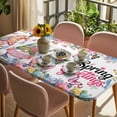 thumbnail image 3 of Spring Gnomes Table Cloths for 6 Foot Rectangle Tables, Colorful Flowers Watercolor Butterfly Floral Plant Patio Waterproof Elastic Fitted Tablecloths, Washable Rectangular Table Cover for Camping, 3 of 8