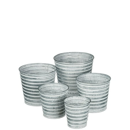 Patina Pots - Sullivans Patina Tin Pot Decor - Set of 5