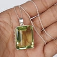 thumbnail image 4 of GEMHUB 95 Ct. Emerald Cut Yellow Citrine Gemstone Pendant Yellow Stone 925Silver Pendant Faceted Jewelry Yellow Gemstone Citrine Pendant Without Chain Yellow Birthstone Pendant Women Crystal Pendant, 4 of 5