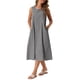 thumbnail image 4 of Vestidos sin mangas de cuadros para mujer Inspire Chic, vestido midi de gingham con ajuste holgado y bolsillos, atuendos de verano L negro, 4 of 6