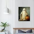 thumbnail image 4 of Vintage Halloween Ghost and Pumpkin Canvas Wall Art Painting,Gothic Print Pictures for Home Wall Decor Horror Creepy Dark Posters for Living Room Home Halloween Party Decor Framed, 4 of 5