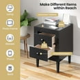 thumbnail image 5 of Costway Nightstand End Bedside Coffee Table Wooden Leg Storage Drawers Black, 5 of 8