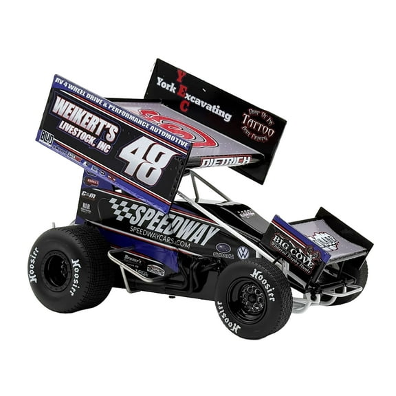 Winged Sprint Car #48 "Weikert's Livestock - Speedway Cars" Gary Kauffman Racing (2025) 1/18 Diecast Model Car by ACME