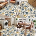 thumbnail image 5 of 3'x5' Area Rugs, Vintage Blue Yellow Indoor Outdoor Area Rug for Living Room Bedroom, Spring Enchanted Garden Florals Washable Bathroom Rugs Kitchen Floor Carpet Mats Home Decor Aesthetic, 5 of 8