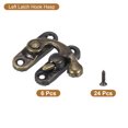thumbnail image 3 of Uxcell 6 Pack Vintage Lock Clasp, 27 x 32mm Mini Swing Arm Right Clasp Latch, Bronze, 3 of 5