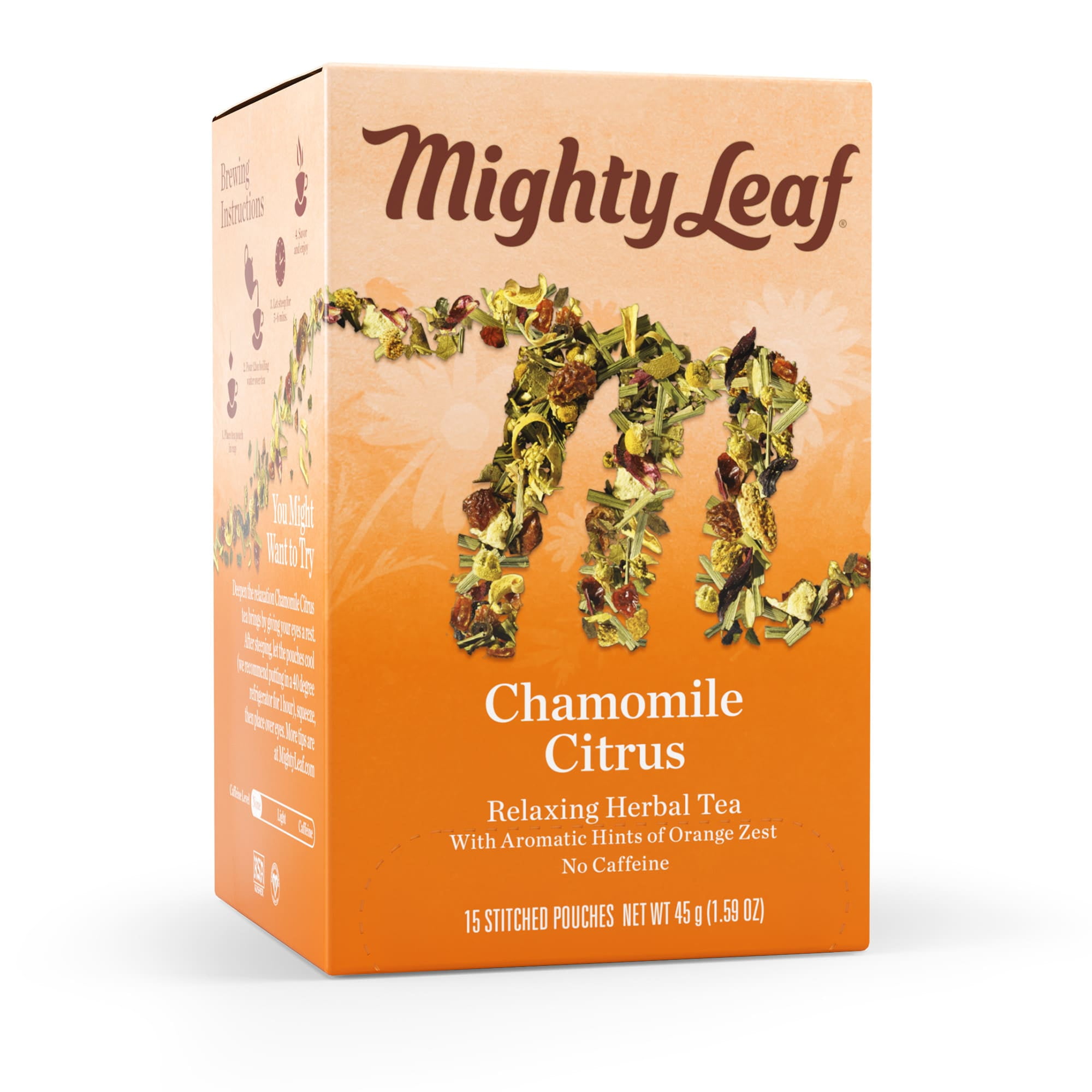 Mighty Leaf Tea Chamomile Citrus, Herbal Tea, 15 Tea Bags