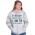 thumbnail image 4 of History Repeats Itself Dinosaur Pet Zip Up Hoodie Men's Women's Brisco Brands 2X, 4 of 6
