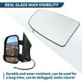 thumbnail image 5 of Left Driver Side Heated Wing Mirror Upper and Lower Glass Replacement for Fiat Ducato for Citroen Jumper for Peugeot Boxer 06-23 Rear View Door Mirror No.8151LG/8151LJ/71748250/71748246, 5 of 7