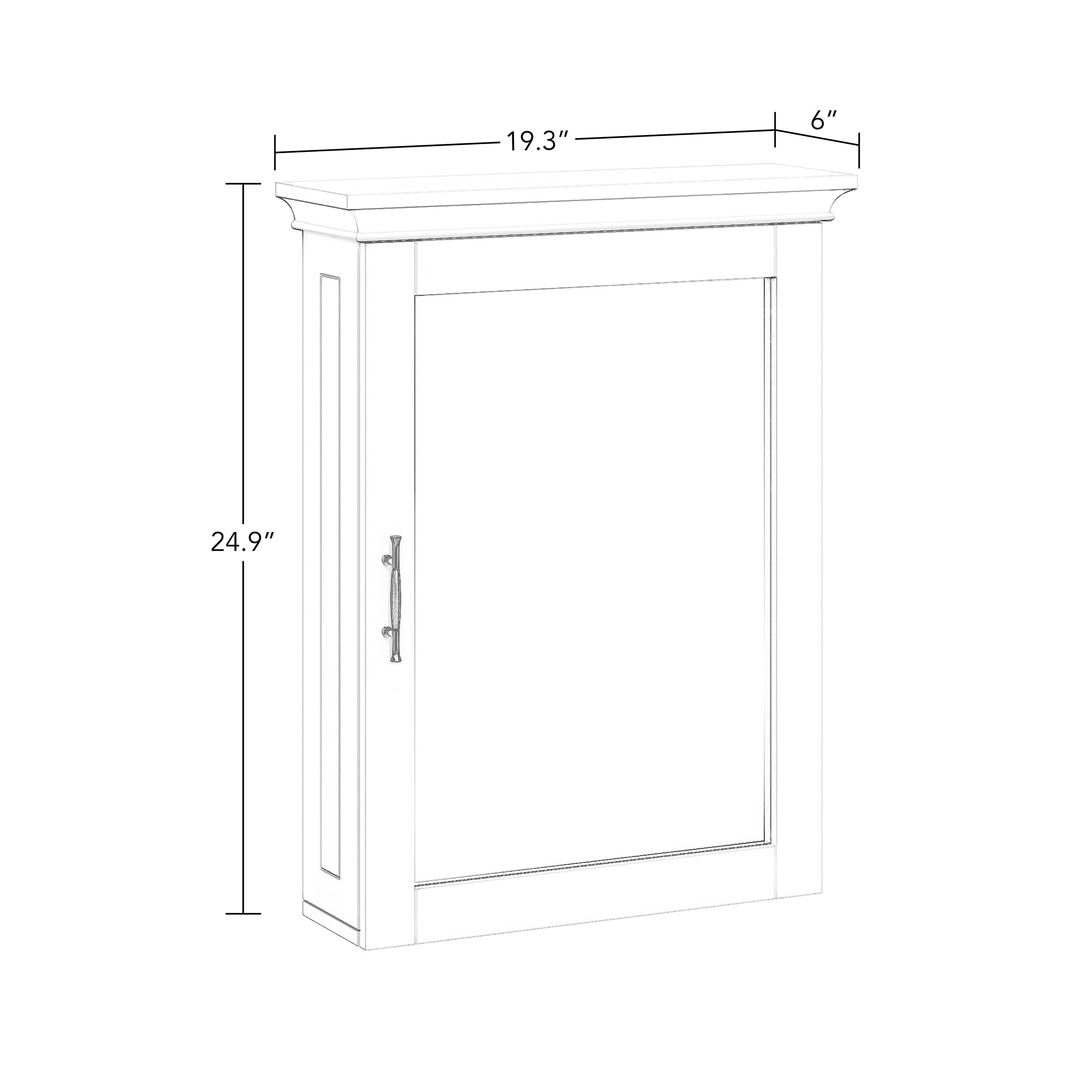 RiverRidge Somerset 1-Door Bathroom Mirror Wall Mount Storage Medicine Cabinet - White