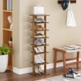 thumbnail image 3 of 7-Tier Shoe Rack, Entryway Shoe Tower,Vertical Shoe Organizer, Wooden Shoe Storage Stand (Brown), 3 of 8