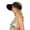 Black, variant on Women Crownless Straw Sun Hat Wide Brim Ponytail Visor, Adjustable Drawstring Packable Foldable Breathable Woven Beach Hat UV Protection for Travel Outdoor Beige,One Size
