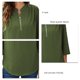thumbnail image 4 of Blusa Cremallera Volantes Espalda Estampado de puntos Manga tres cuartos Cuello redondo Tops de moda para mujer Verde militar XXL, 4 of 5
