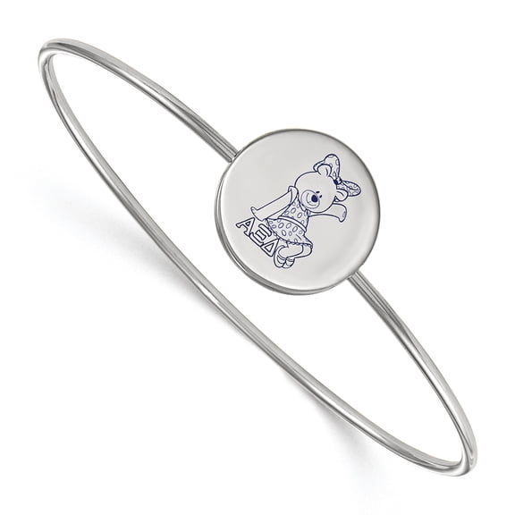 Sterling Silver Official Licensed Greek Sororities 7in Alpha Xi Delta (???) Enameled Slip-on Bangle