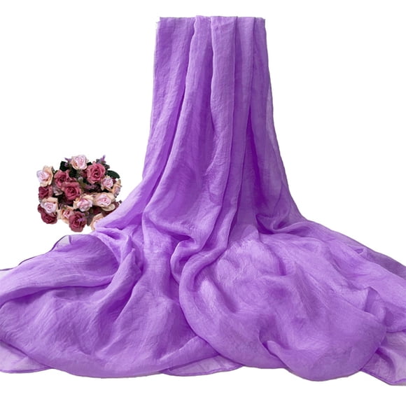 Minnieouse Mantón largo bellamente diseñado para una apariencia elegante y sofisticada Bufanda de gasa para la noche Mantón Accesorios de disfraces morado pálido