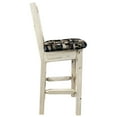 thumbnail image 3 of Homestead Collection Barstool w/ Back, Clear Lacquer Finish w/ Upholstered Seat, Woodland Pattern, 3 of 9